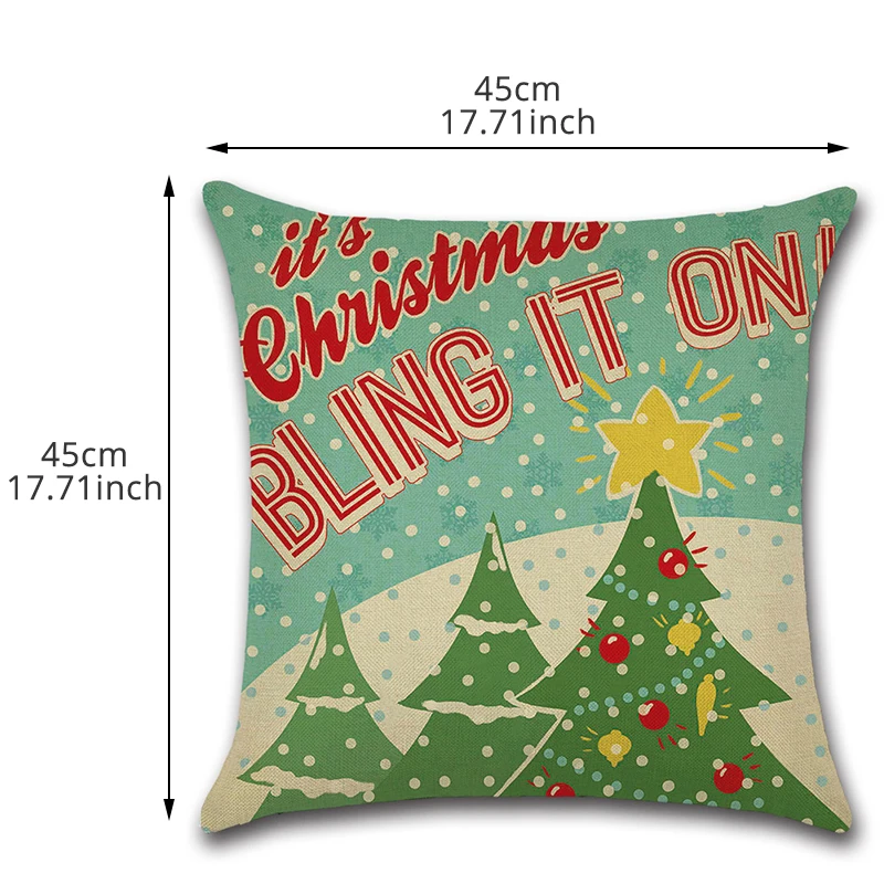الكتان عيد الميلاد سلسلة المخدة مهرجان نمط وسادة غطاء للمنزل كنبة مكتب زخارف للحانات المخدة سيارة غطاء الوسادة