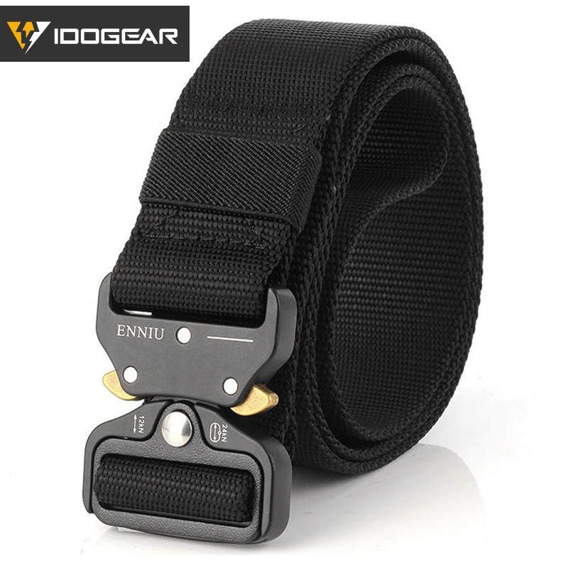 

IDOGEAR 1.5 Inch Quick Release Tactical Belt Riggers Airsoft Belts Metal Buckle Combat Gear Tactical Adjustable Combat Belts