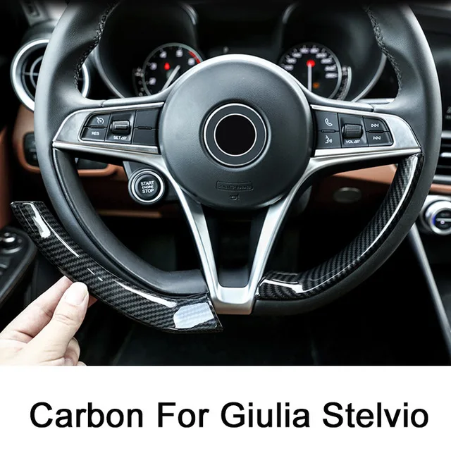 Углеродное волокно стиль ABS пластик рулевое колесо украшения Рамка полосы Крышка Накладка для Alfa Romeo Giulia Stelvio автомобильные аксессуары