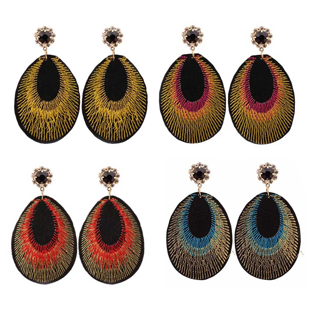 Ethnic Cloth Fabric Art Women Earrings Vinatge Ancient Ear Ornaments