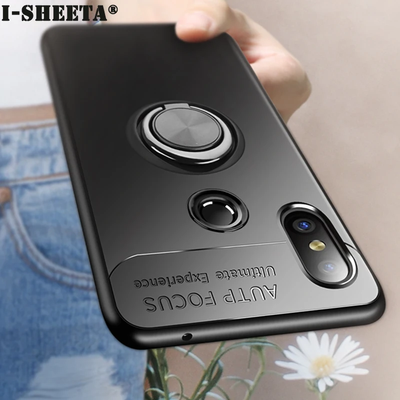 3D Матовый Мягкий ТПУ резиновый чехол для Xiaomi 8 Lite 9 SE Redmi Note 7 5 6 Pro 360 Ring Stand Holder Для