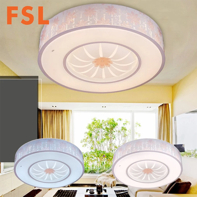 

FSL 18W/24W Round LED Ceiling Light, 3 Modes Dimmable Acrylic Iron Indoor Ceiling Lighting for Bedroom Living Dining Room