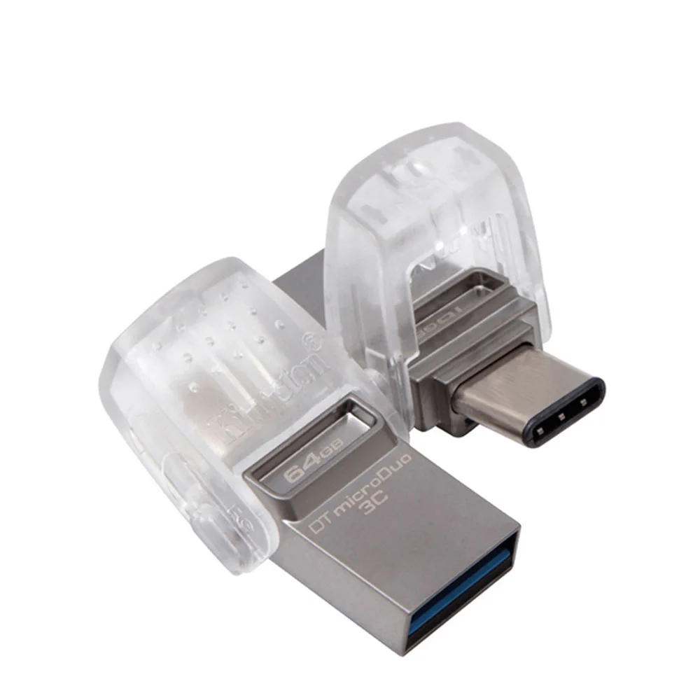 Kingston USB флеш-накопитель 64 ГБ 32 ГБ 16 ГБ USB 3,1 type-C Флешка USB 3,0 флеш-накопитель карта памяти для ПК телефона с портом type-C - Цвет: Kingston DTDUO3C