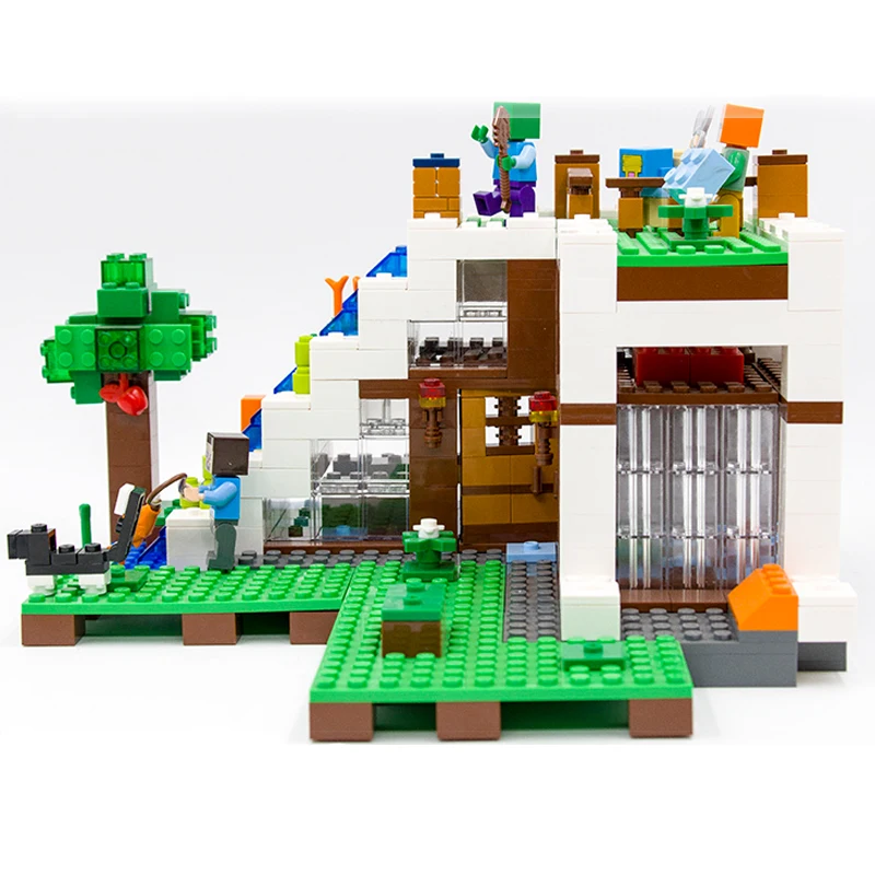 

Model building blocks kits compatible with 21134 LP 18028 my worlds Minecraft Waterfall House Building Blocks