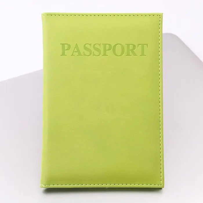 TRASSORY аллохроматический тисненый кожаный паспорт кошелек красочный органайзер для путешествий для паспорта сумка держатель папка - Цвет: Green