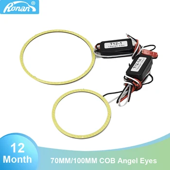 

Ronan 2pcs 5000k 70mm 100mm COB angel eyes for car headlight retrofit