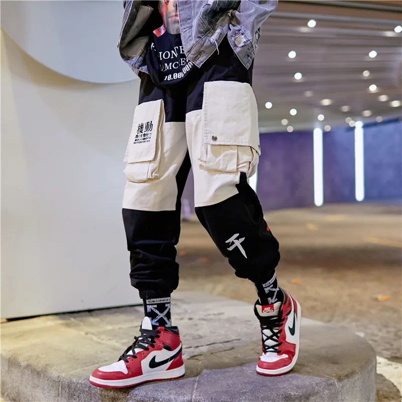 patchwork slim sports jogger pants
