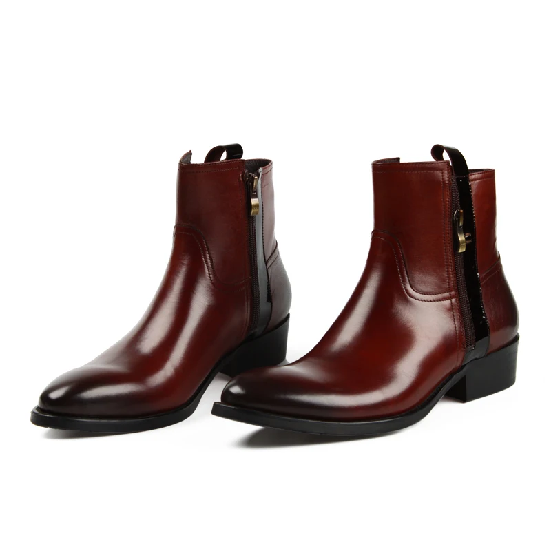 Británico Botas Negro Zapatos Uomo Botines Cuero brown Invierno Plataforma Black Nuevos Hombre De Stivaletti Heinrich Ligero Estilo Hombres ywxf4vXqw8