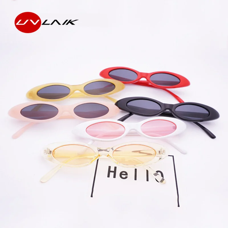 

UVLAIK Small Cat Eye Sunglasses Women Brand Designer Retro Cool Cateyes Glasses Female Small Size Frame Oval Eyewear UV400