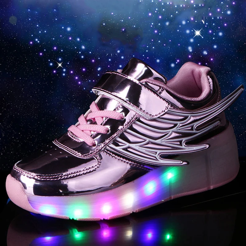 Kids Shoes with LED Lights Children Roller Skate Sneakers with Wheels glowing Led Light Up for Boys Girls Zapatillas Con Ruedas 12 HTB1PtG1bdfvK1RjSspoq6zfNpXaH