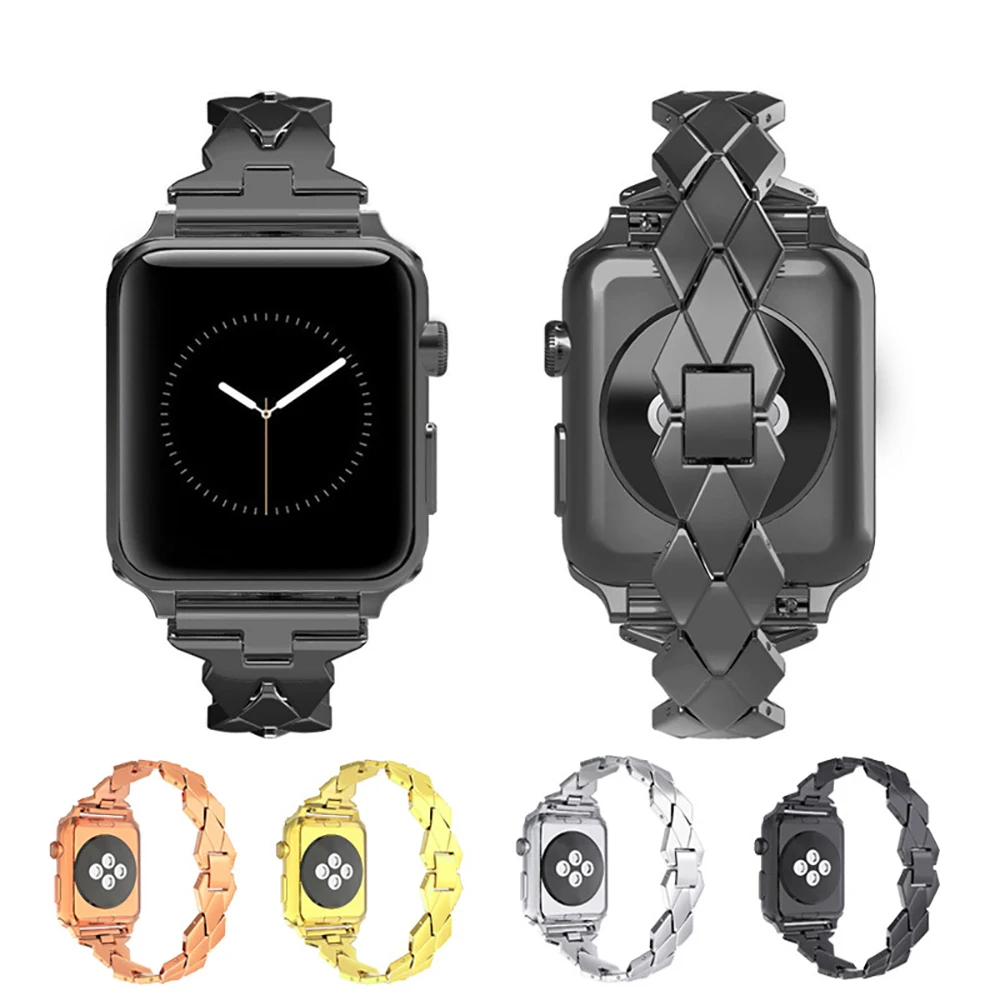 

Stainless Steel Metal WatchBand For Apple Watch Series 5 4 3 2 1 38MM 40MM 42MM 44MM Watch Band Black Silver Gold Rosegold