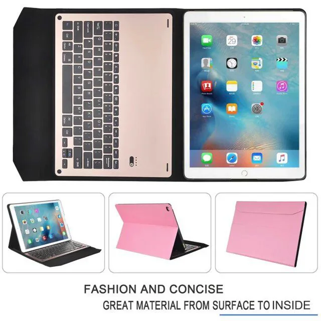 Special Offers Ultra Slim Russian/Hebrew/Spanish Aluminum Metal Wireless Bluetooth Keyboard &Leather Cover Case For Apple iPad Pro 12.9" Tablet