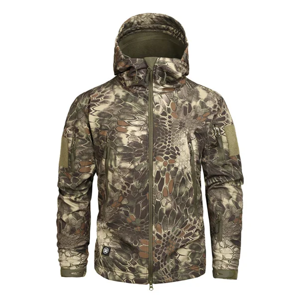 Mege брендовая одежда для мужчин военная куртка армии США Тактический Sharkskin Softshell Осень Зима Верхняя одежда камуфляжная куртка и пальто - Цвет: MAD