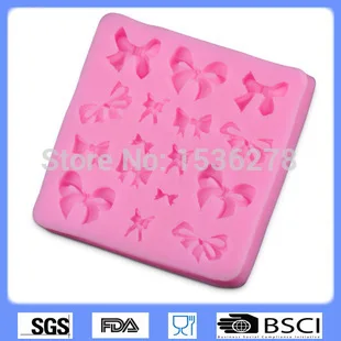 

Free Shipping 16 Hole Different Bow Silicone Mold Chocolate Fondant Cake Decorating DIY Art Tools A218