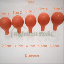 2 чашки высокого качества, медицинские стеклянные и резиновые вакуумные чашки с присосками, массажные чашки для тела, инструменты для ухода за здоровьем, 5 размеров