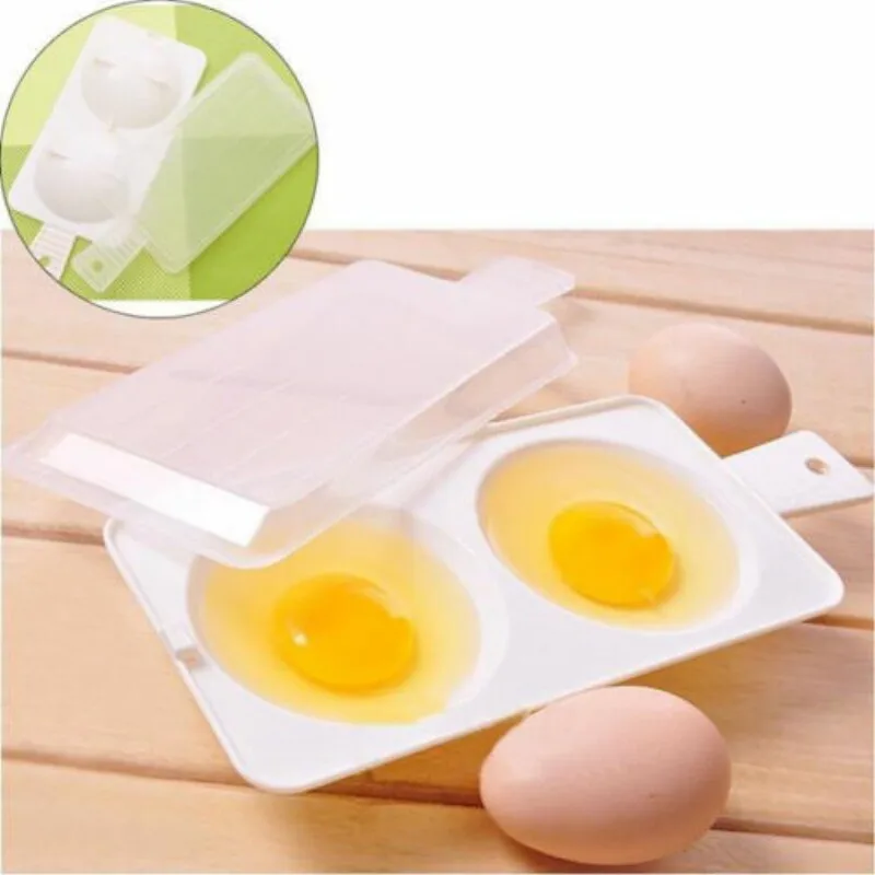 

WHISM Plastic Two Eggs Poacher Microwave Omelet Cooker Pan Eggs Steamer Pancake Maker Egg Molds Cooking Tools Kitchen Gadgets
