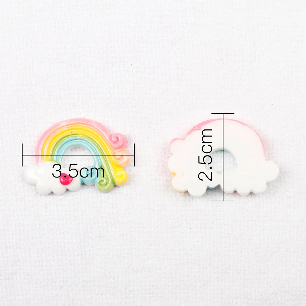 Flat Back Cabochon Cute DIY Rainbow Resin