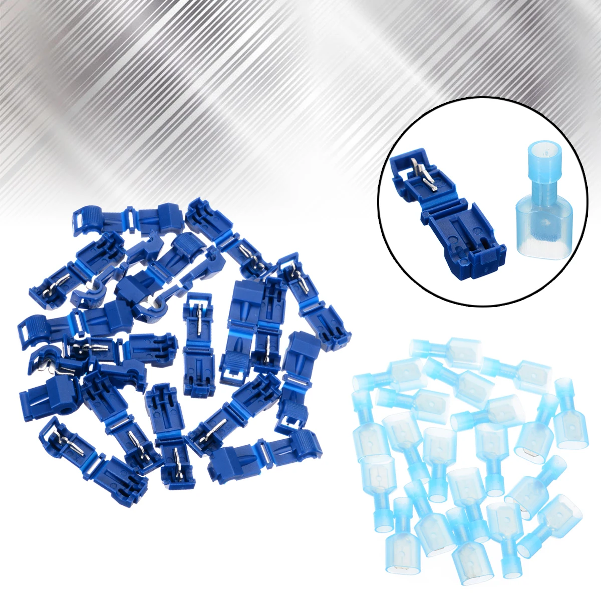 

40Pcs Wire Connectors Terminals Crimp Blue T-Taps/Male Insulated Quick Splice Scotch Lock Electrical Wire Terminals Connectors