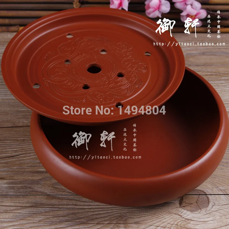

Tea Tray Handmade Yixing Redware(purple clay) Ceramic Tea Sets, Traditional Chinese Tea Tray