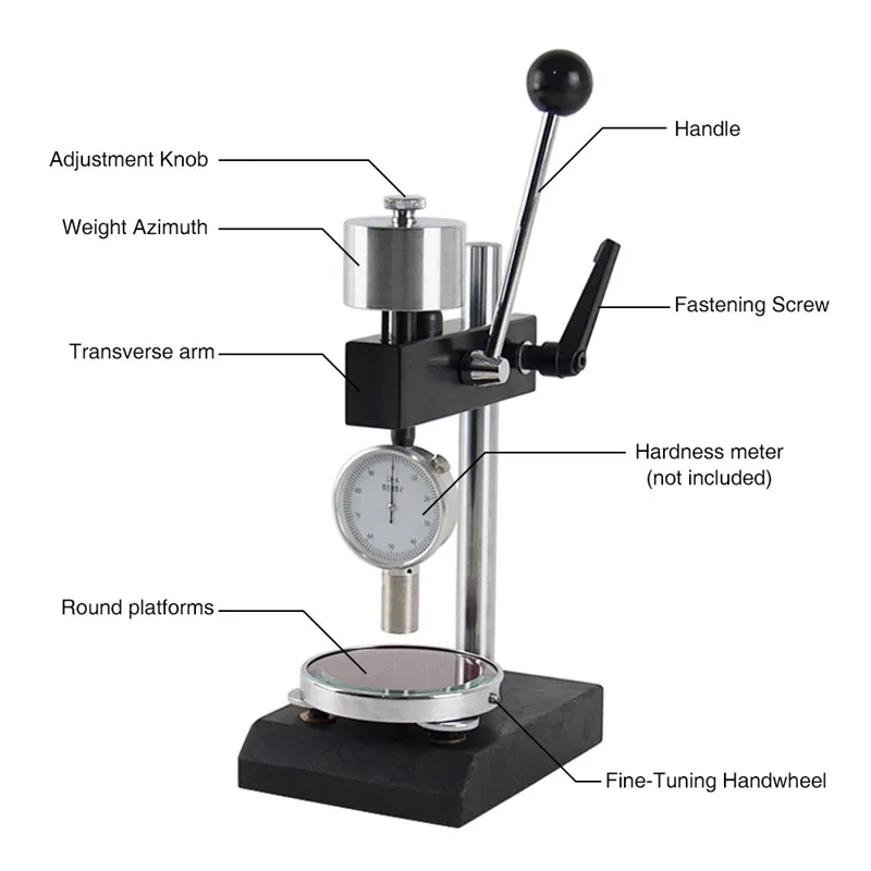 Digital Hardness Shore Durometer Tester LX-D For Hard Rubber Plastic Leather LAC-YJ Test Stand A Set of Hardness meter (2)