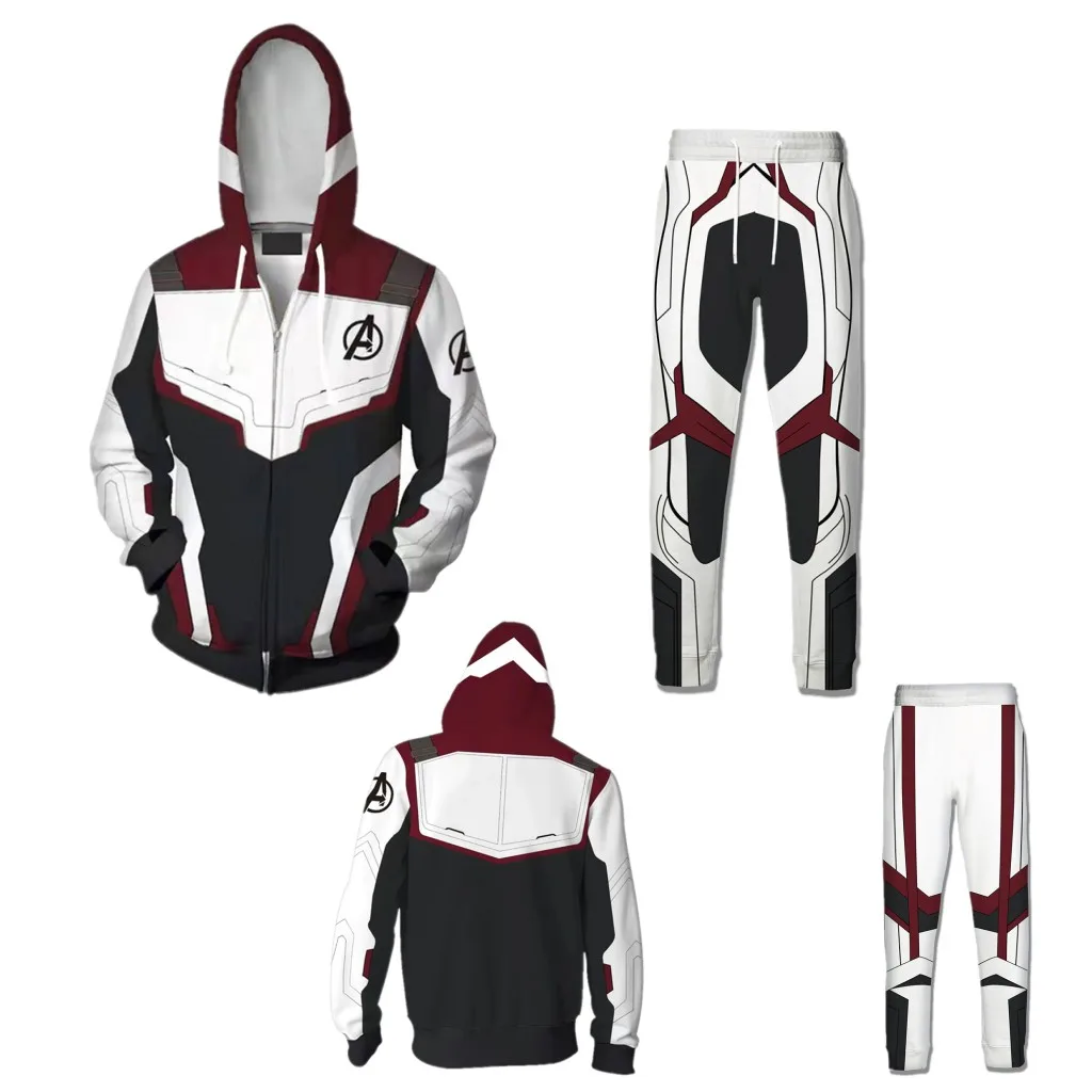 

The Avengers 4 Endgame Quantum Realm 3D Printed Hoodie Sweatshirt Advanced Tech Hooded Pants Suits Zipper Jacket Streatwear