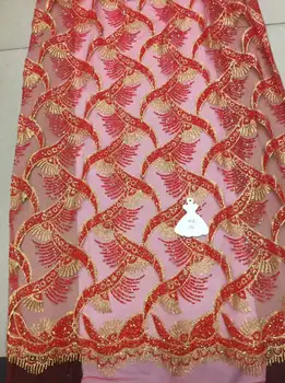 

wholesale High Quality French Net Tulle Lace With Sequin Nigerian Lace Fabrics Glitter Bling Lace For Clothes/Party Dresses