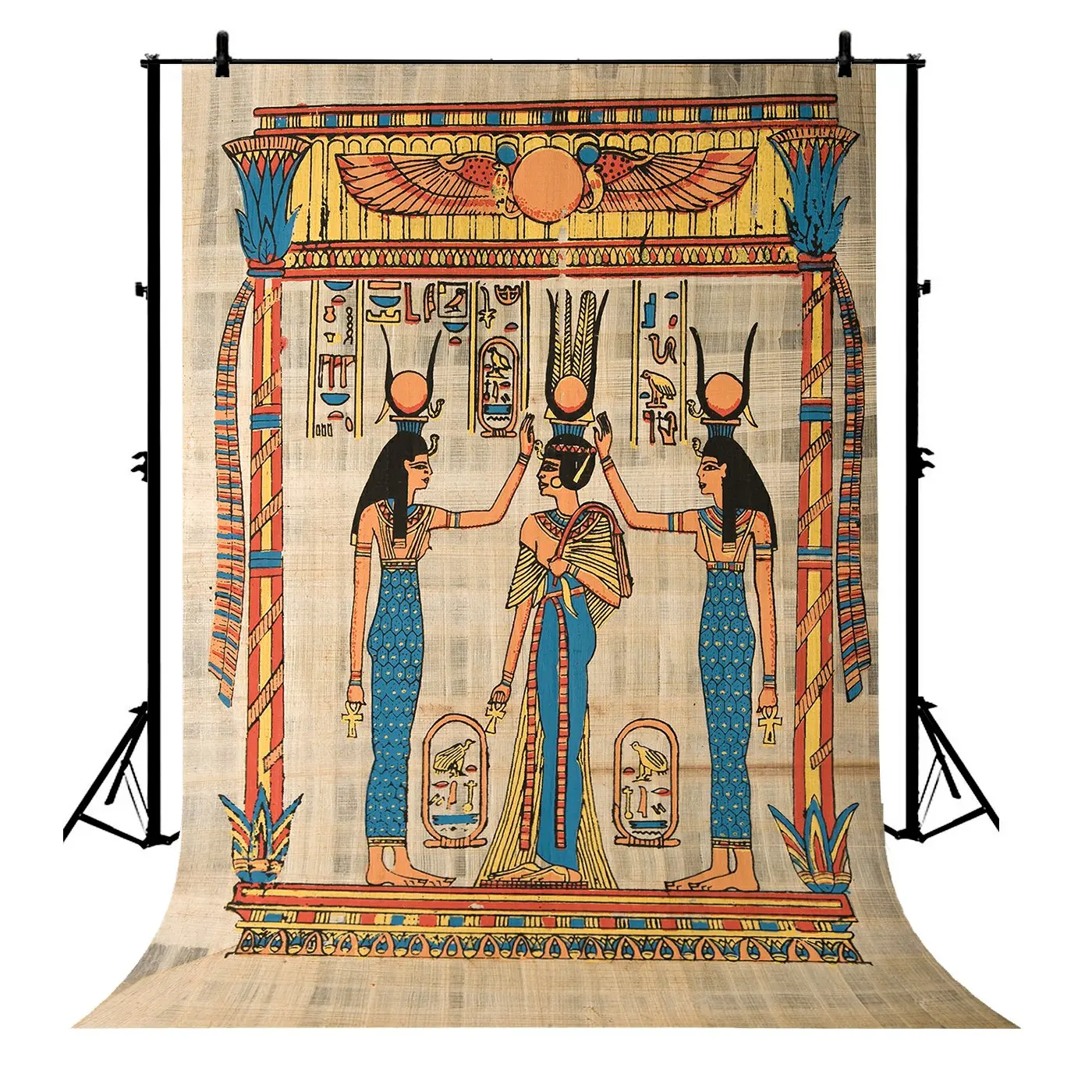 

5x7ft Egyptian Mural Color Wall Drawing Egpyt Pharaoh History Polyester Photo Background Portrait Backdrop