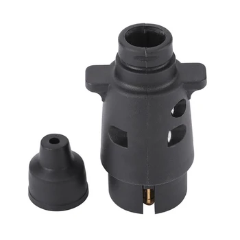 

Plastic 7 Pin Socket Plugs For Trailers RVs 12V 7 Way Round Standard European Car Plug Connector