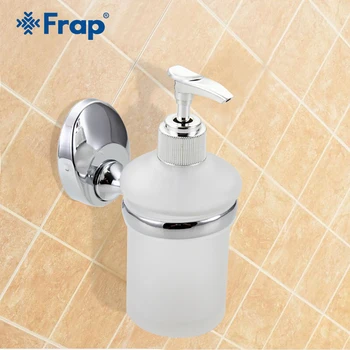 

Frap 1pc Wall Mounted Liquid Soap Dispenser With Glass Container/Bottle Bathroom Products Accessories Liquid F1627