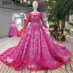 Одежда с длинным рукавом кружево Вечерние, свадебные платья для женщин 2019 Vestido De Noiva корсет красочные кристалл красота Свадебные для