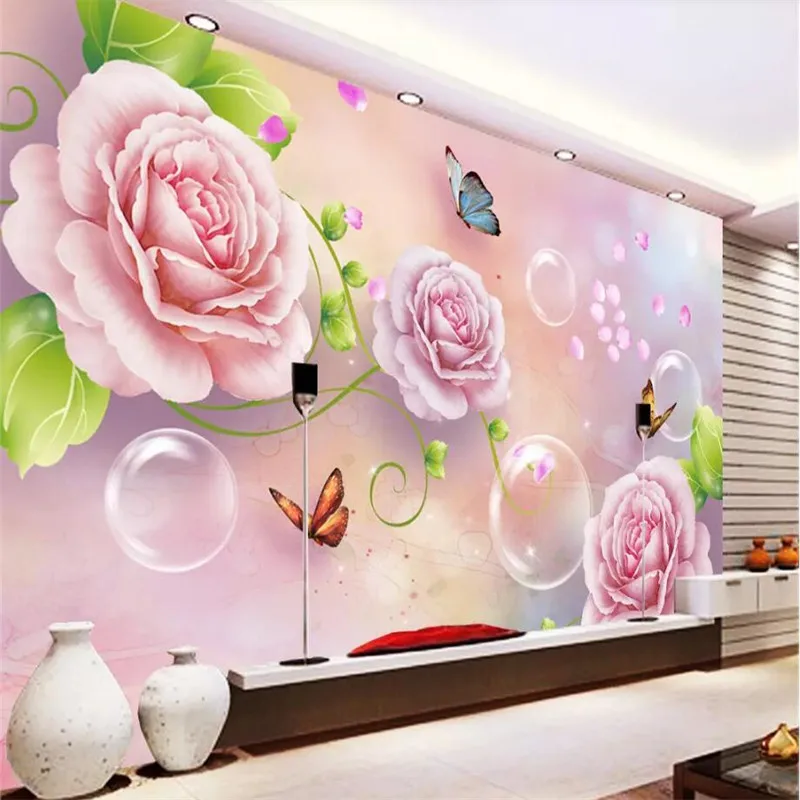 Custom Mural Wallpaper Fashion Atmosphere Peony Flower 3d Tv Background Wall