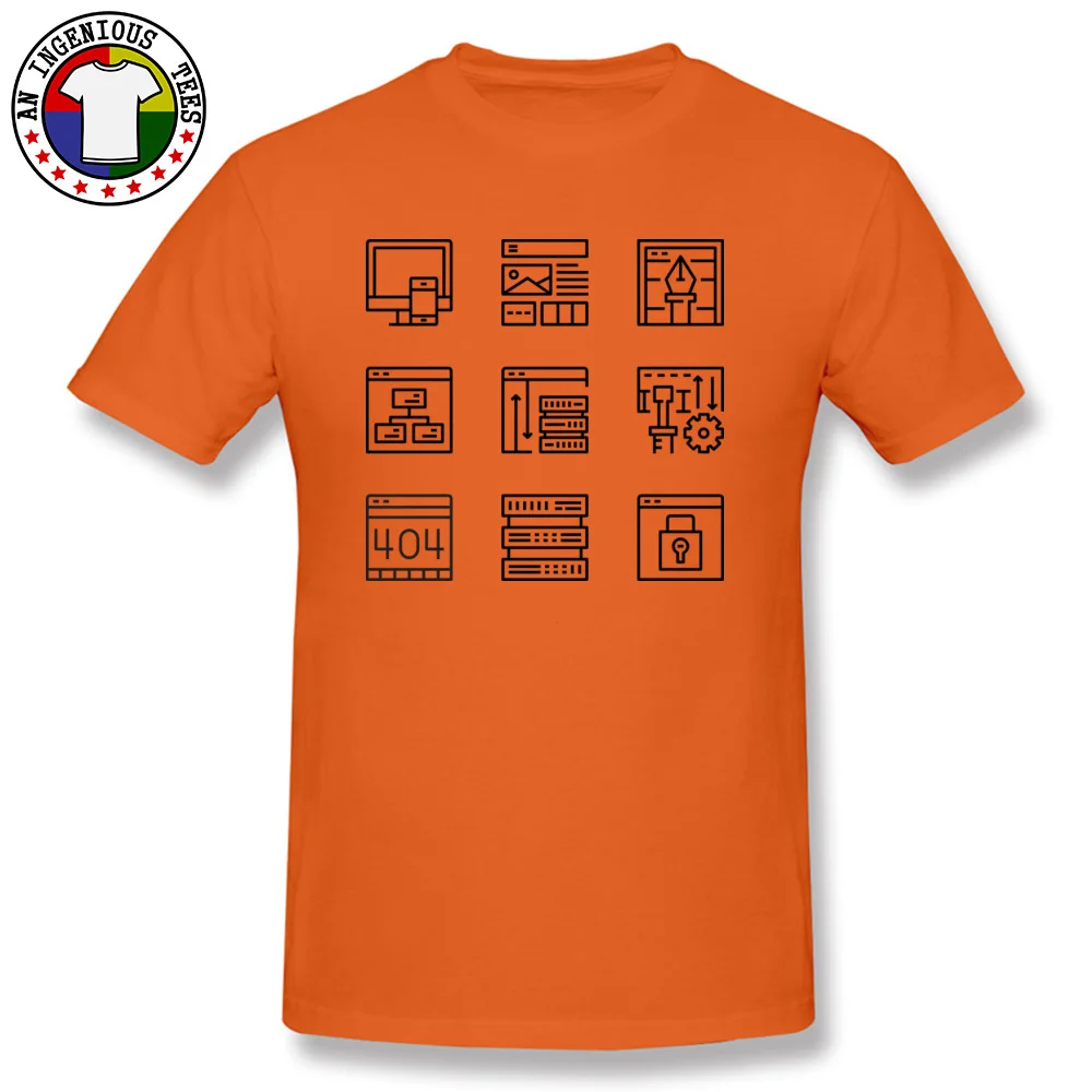 Web Design Programming Fashion Men T Shirts O-Neck Short Sleeve Pure Cotton Tops T Shirt Casual Tops Shirts Drop Shipping Web Design Programming orange