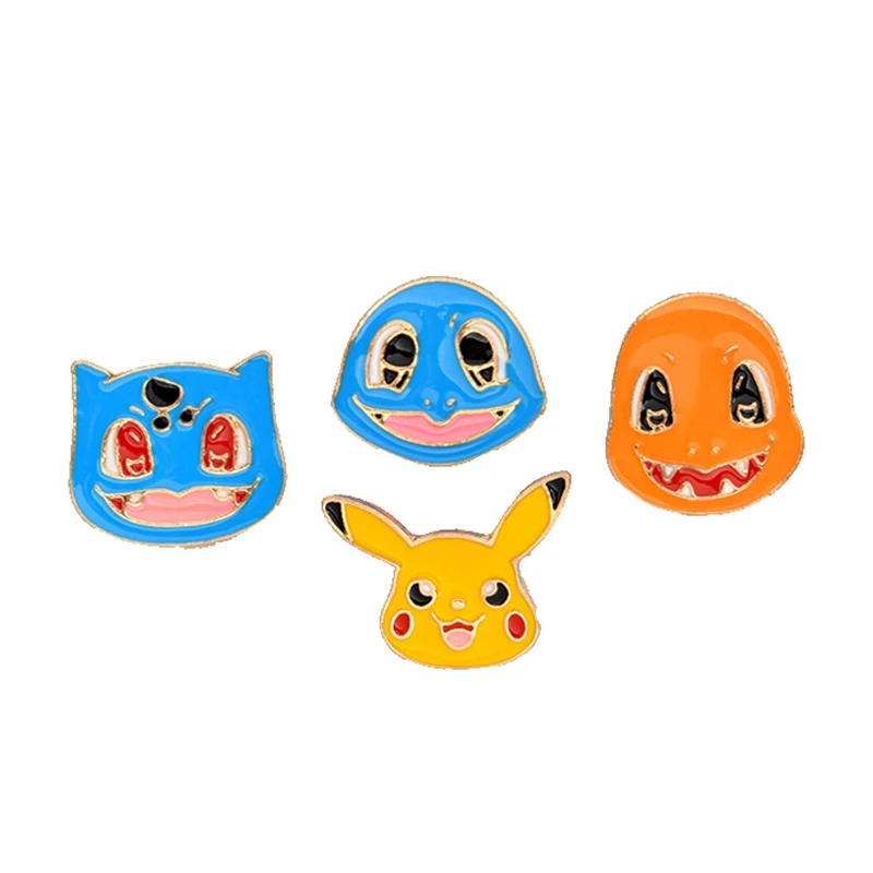 

Pokemons pin Small fire dragon Pikachu Jenny Turtle animal Enamel pin Lapel brooches badges backpack Gift for friend kids