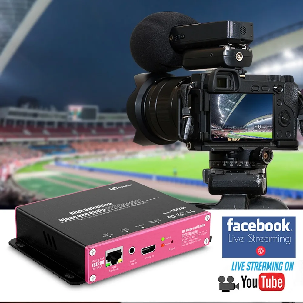 FMUSER FBE200 H.264 LAN HDMI кодировщик Беспроводной IPTV H.265 кодер live широковещательный