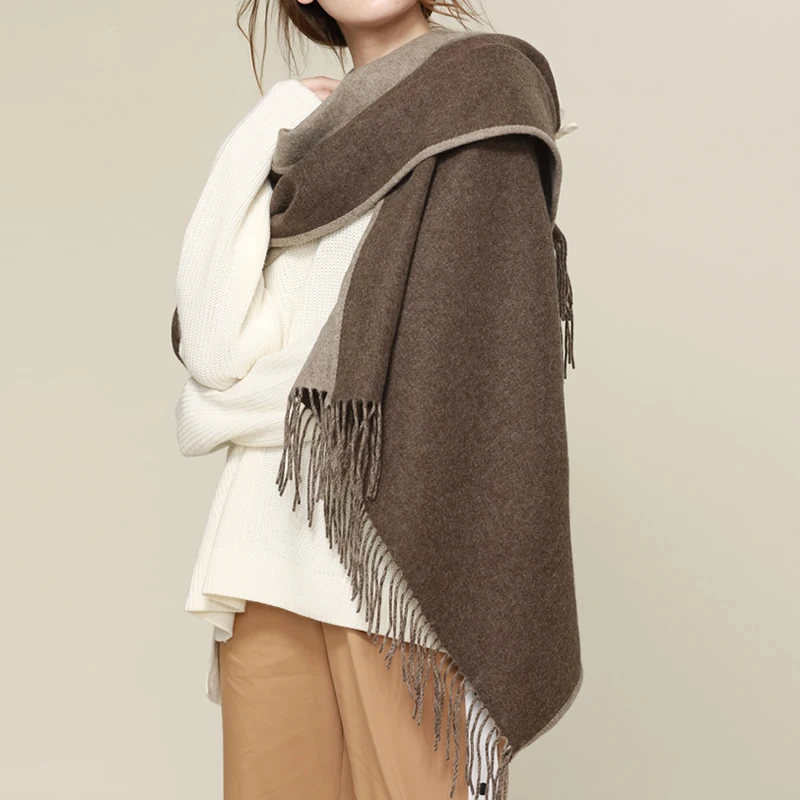 

100% Pure Wool Scarves Women Winter Warm Scarf 2019 Luxury Shawls and Wraps for Ladies Women Blanket Scarf Wool Winter Pashmina