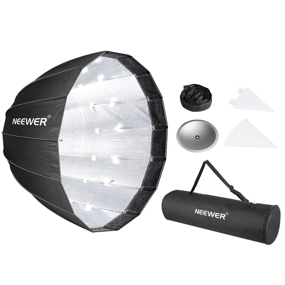 Fomito Foldable Beauty Dish Softbox with Bowens Mount Inner Silver Diameter: 70cm// 28 inches
