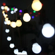 Jiaderui LED Ball Строка Лампы для мотоциклов 6 м 20 светодиодов Наружное освещение большие размеры; черный Провода Рождество праздничные огни Сад кулон гирлянды