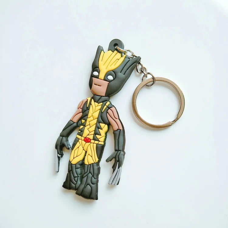 Avengers 3 infinito guerra Iron Man llavero PVC Groot Thanos spiderman moda divertida silicona para llaves colgante joyería Chaveiro