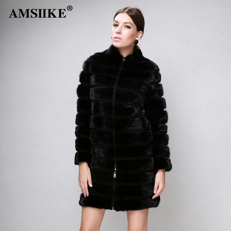 AMSIIKE Женский Полушубок норковый на замке трансформер DWH044|real mink|real mink furmink fur |