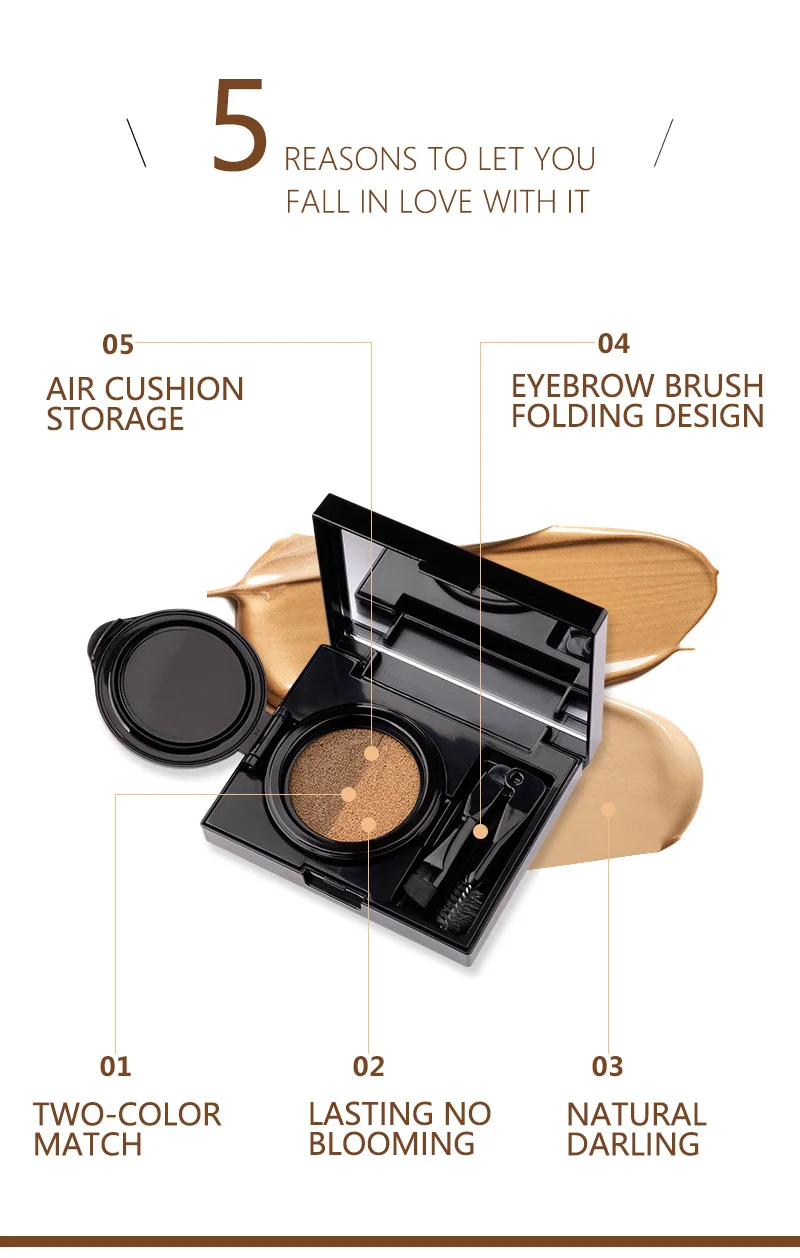 HOLD LIVE Eyebrow Cushion-cara Two Tone Gel Double Color Air Cushion Eyebrow Powder Palette With Brushes For Eyes Makeup (4)
