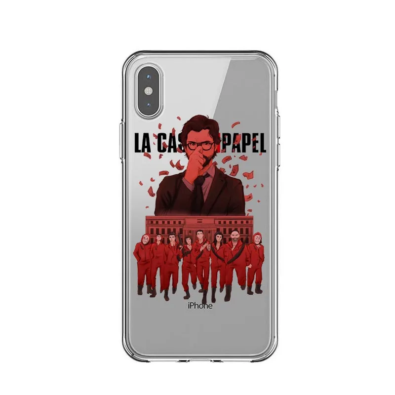 La casa de papel Tokio Spanish tv Coque, прозрачный мягкий Силиконовый ТПУ чехол для телефона чехол для iPhone 5 5S SE 6 6s 7 8 Plus X XR XS MAX