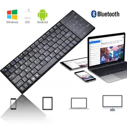 Новинка; Лидер продаж Беспроводной Bluetooth Ultra-thin клавиатура с Multi-touch Встроенная сенсорная панель для Windows PC Android IOS Tablet Q99