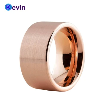 

Rose Gold Wedding Ring Tungsten Carbide Ring 10MM Flat Band And Comfort Fit