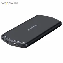 Wopow Large Capacity Power Bank Mobile Portable Battery Dual USB Type C inport External Battery Pack Ultra-thin For Mobile phone