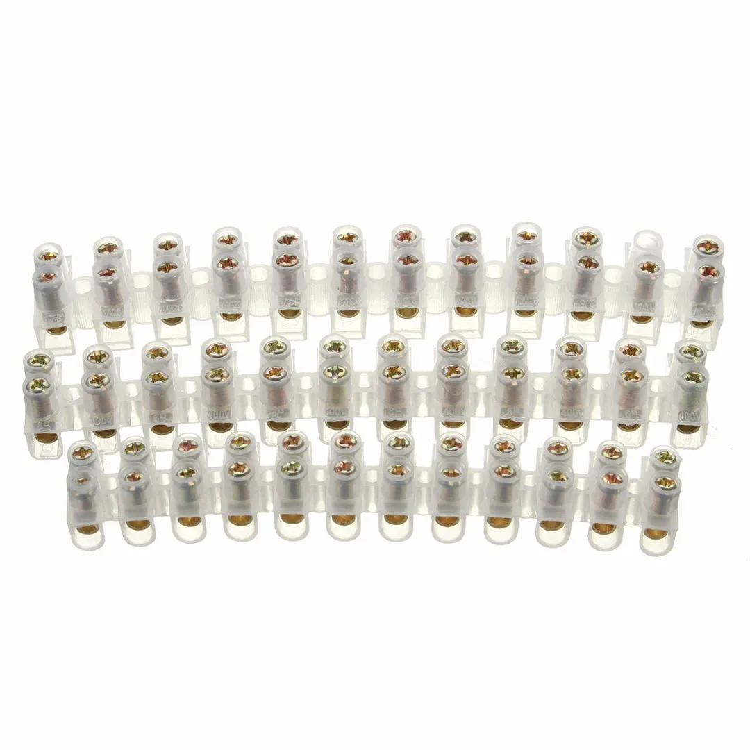 3pcs 3A 5A 10Amp 12 Way Barrier Screw Terminal Block Wire Connector Strip for Electrical Wiring Cars Motorbikes Scooters Mayitr