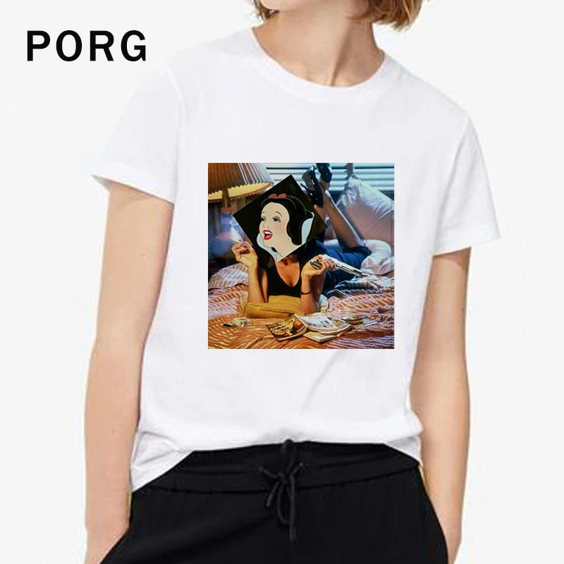 

Funny Snow White tshirt harajuku gothic tumblr T Shirt modis korean style t shirt tops Aesthetic streetwear women clothes 2019