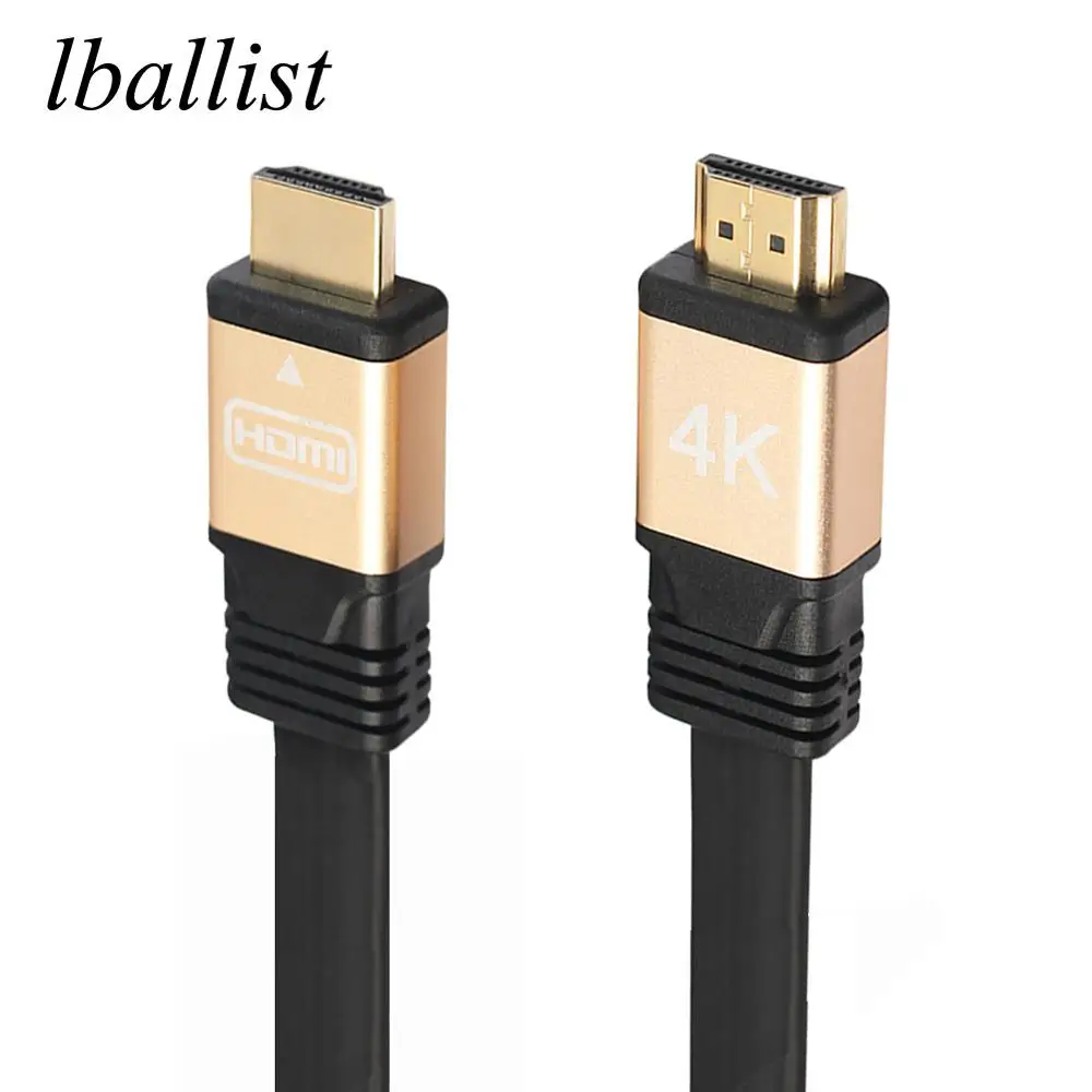 

lballist Gold Plated HDMI Flat Cable HDMI 2.0 4K x 2K High Speed Ethernet Support Video 4K 2160p HD 1080p 3D 1m 1.8m 3m 5m 10m