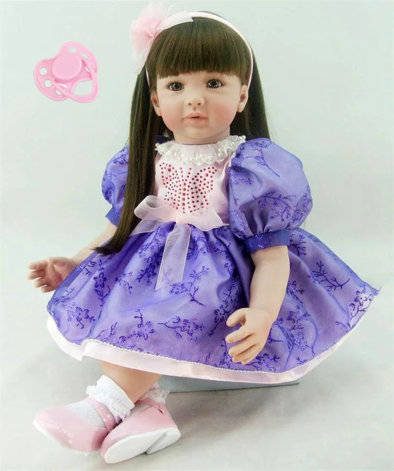 

Silicone Reborn Babies Doll Toy 60cm Vinyl Princess Toddler Doll With Beautiful Clothes Child Birthday Gift Girls Brinquedos