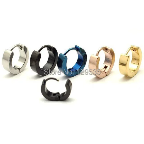 

New free shipping 5 Colors for choice 4mm width Male titanium Fashion cool ear buckle earring