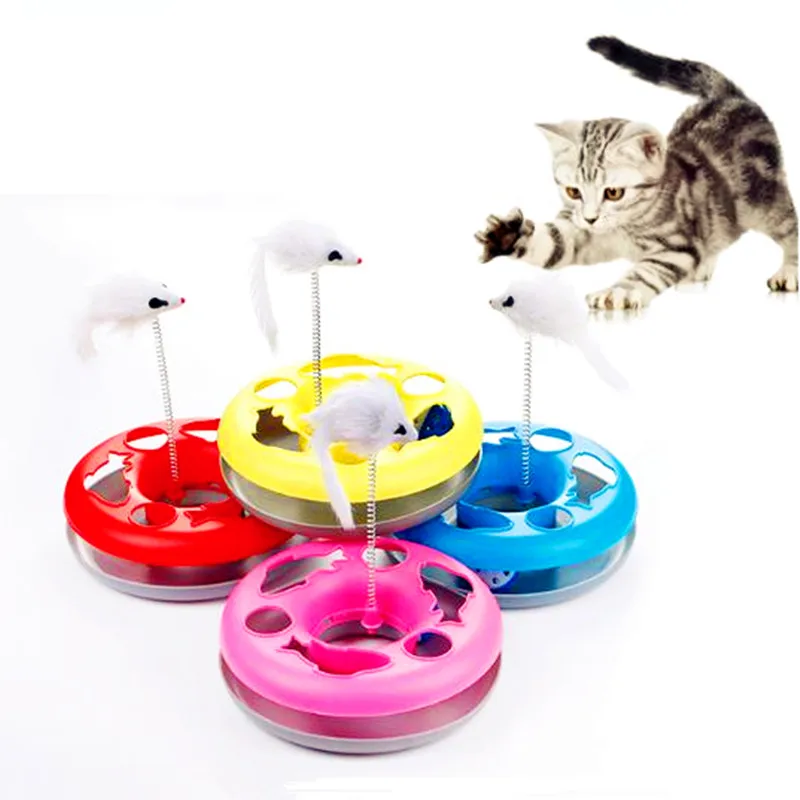 Spring toy turntable Cat Training Toys Funny Single layer Amusement